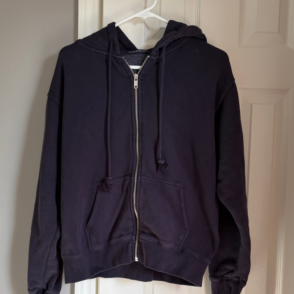 Brandy Melville Christy Navy Zip-Up Hoodie